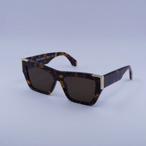 Palm Angels PERI099 HOLLYWOOD 6064 Sunglasses Havana Cat Eye Frame, Brown Lenses